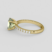 2.20 Ct. Yellowish Green Sapphire Ring, 14K Yellow Gold 4