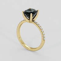 2.91 Ct. Bluish Green Sapphire Ring, 14K Yellow Gold 2