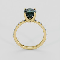 2.91 Ct. Bluish Green Sapphire Ring, 14K Yellow Gold 3