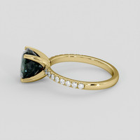 2.91 Ct. Bluish Green Sapphire Ring, 14K Yellow Gold 4