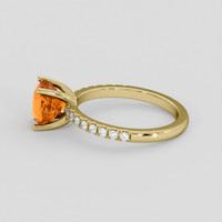 2.19 Ct. Orange Sapphire Ring, 14K Yellow Gold 4