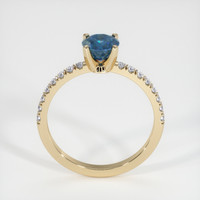 0.90 Ct. Greenish Blue Sapphire Ring, 14K Yellow Gold 3