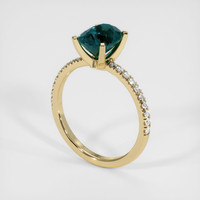 2.52 Ct. Greenish Blue Sapphire Ring, 14K Yellow Gold 2