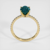 2.52 Ct. Greenish Blue Sapphire Ring, 14K Yellow Gold 3