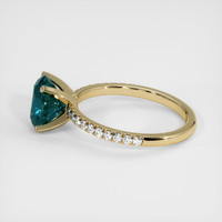 2.52 Ct. Greenish Blue Sapphire Ring, 14K Yellow Gold 4