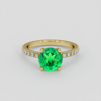 1.45 Ct. Emerald Ring, 18K Yellow Gold 1