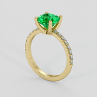 1.45 Ct. Emerald Ring, 18K Yellow Gold 2
