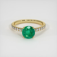 1.29 Ct. Emerald Ring, 18K Yellow Gold 1