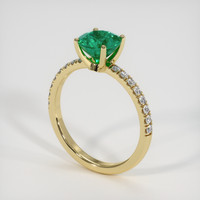 1.29 Ct. Emerald Ring, 18K Yellow Gold 2