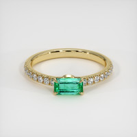 0.38 Ct. Emerald Ring, 18K Yellow Gold 1