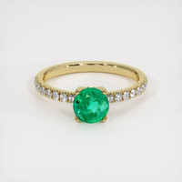 0.80 Ct. Emerald Ring, 18K Yellow Gold 1