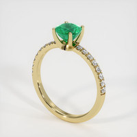 0.80 Ct. Emerald Ring, 18K Yellow Gold 2
