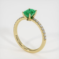 0.80 Ct. Emerald Ring, 18K Yellow Gold 2