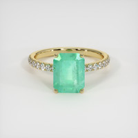 1.76 Ct. Emerald Ring, 18K Yellow Gold 1
