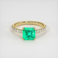 1.36 Ct. Emerald Ring, 18K Yellow Gold 1