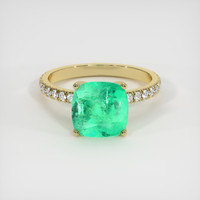 3.38 Ct. Emerald Ring, 18K Yellow Gold 1