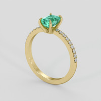 0.97 Ct. Emerald Ring, 18K Yellow Gold 2