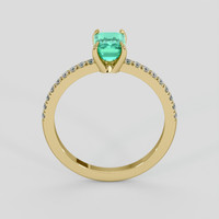 0.97 Ct. Emerald Ring, 18K Yellow Gold 3