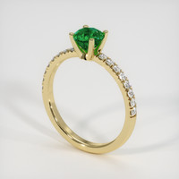 0.66 Ct. Emerald Ring, 18K Yellow Gold 2