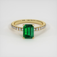 1.22 Ct. Emerald Ring, 18K Yellow Gold 1