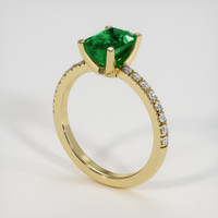 1.22 Ct. Emerald Ring, 18K Yellow Gold 2