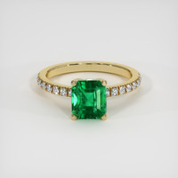 1.43 Ct. Emerald Ring, 18K Yellow Gold 1
