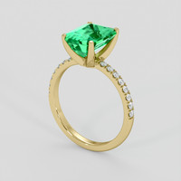 3.47 Ct. Emerald Ring, 18K Yellow Gold 2
