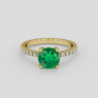 1.05 Ct. Emerald Ring, 18K Yellow Gold 1