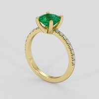1.05 Ct. Emerald Ring, 18K Yellow Gold 2