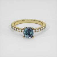 1.13 Ct. Bluish Green to Reddish Purple Alexandrite Ring, 18K Yellow Gold 1