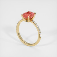 2.50 Ct. Padparadscha Sapphire Ring, 18K Yellow Gold 2