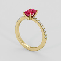 1.11 Ct. Purplish Red Ruby Ring, 18K Yellow Gold 2