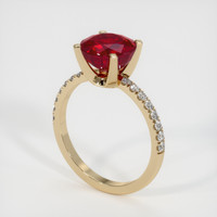 3.15 Ct. Ruby Ring, 18K Yellow Gold 2