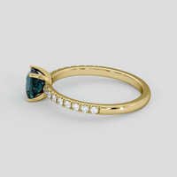 1.01 Ct. Greenish Blue Sapphire Ring, 18K Yellow Gold 4