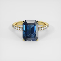 4.27 Ct. Blue Sapphire Ring, 18K Yellow Gold 1