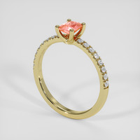 0.58 Ct. Padparadscha Sapphire Ring, 18K Yellow Gold 2