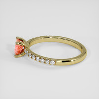 0.58 Ct. Padparadscha Sapphire Ring, 18K Yellow Gold 4