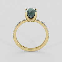 1.98 Ct. Bluish Green Sapphire Ring, 18K Yellow Gold 3