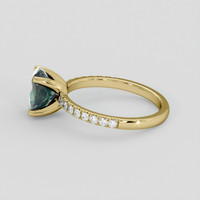 1.98 Ct. Bluish Green Sapphire Ring, 18K Yellow Gold 4