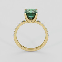 2.86 Ct. Bluish Green Sapphire Ring, 18K Yellow Gold 3