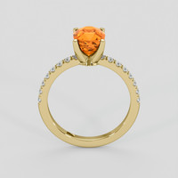 2.19 Ct. Orange Sapphire Ring, 18K Yellow Gold 3