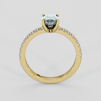 1.02 Ct. Bluish Green Sapphire Ring, 18K Yellow Gold 3