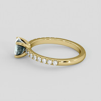 1.02 Ct. Bluish Green Sapphire Ring, 18K Yellow Gold 4