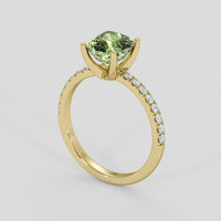 2.09 Ct. Yellowish Green Sapphire Ring, 18K Yellow Gold 2