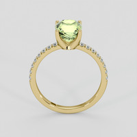 2.09 Ct. Yellowish Green Sapphire Ring, 18K Yellow Gold 3