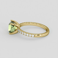 2.09 Ct. Yellowish Green Sapphire Ring, 18K Yellow Gold 4