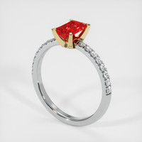 0.99 Ct. Ruby Ring, 14K Yellow & White 2