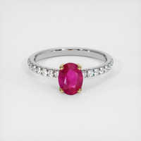 0.94 Ct. Ruby Ring, 14K Yellow & White 1