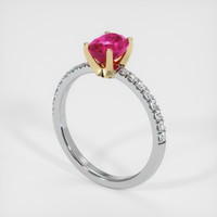 0.94 Ct. Ruby Ring, 14K Yellow & White 2