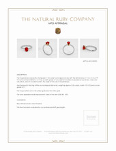 Ruby Ring 1.04 Ct., 14K Yellow White Appraisal